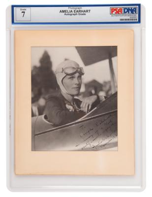Lot #360 Amelia Earhart Signed Photograph Dated to the Year She First Crossed the Atlantic - PSA/DNA 7 - Image 1