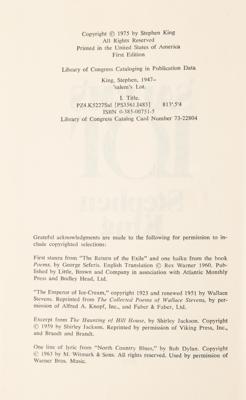 Lot #525 Stephen King: Salem's Lot (First Edition) - Image 3