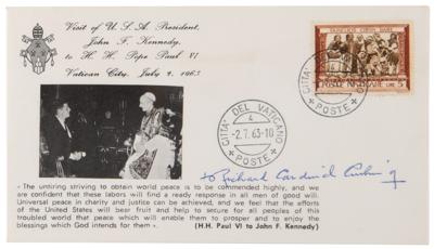 Lot #187 Cardinal Cushing and Cardinal Spellman (5) Signed Items with an Archbishop Zucchetto - Image 6