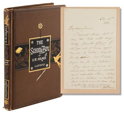 Lot #557 Oliver Wendell Holmes, Sr. Autograph Letter Signed - Image 1