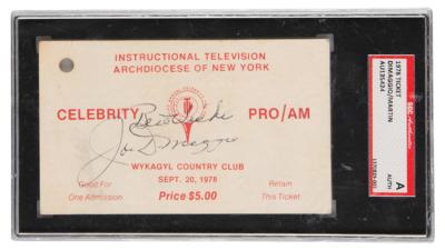Lot #970 Joe DiMaggio and Billy Martin Signed Ticket - Image 1