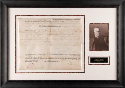 Lot #118 Patrick Henry Document Signed as Governor of Virginia - Image 1