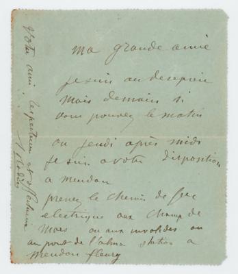 Lot #492 Auguste Rodin Autograph Letter Signed to Loie Fuller - Image 1
