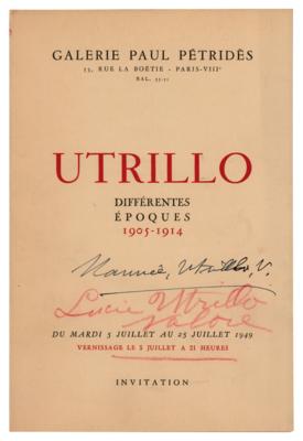 Lot #496 Maurice Utrillo Signed Invitation - Image 1