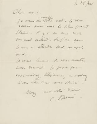Lot #471 Christian Berard Autograph Letter Signed - Image 1