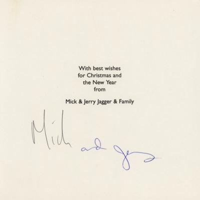 Lot #755 Rolling Stones: Mick Jagger and Jerry Hall Signed Christmas Card - Image 1