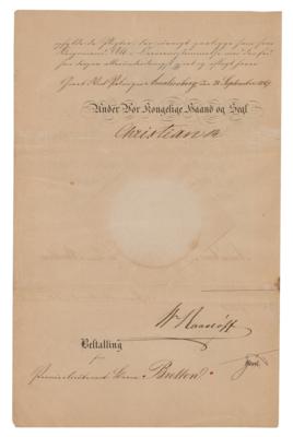 Lot #230 King Christian IX of Denmark Document Signed - Image 1