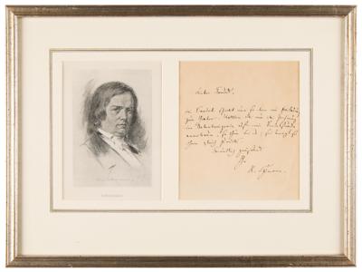 Lot #586 Robert Schumann Autograph Letter Signed - Image 1