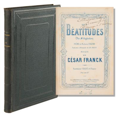Lot #633 Cesar Franck Signed Music Book - Les Beatitudes - Image 1