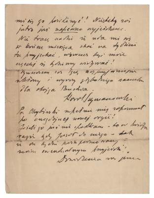 Lot #671 Karol Szymanowski Autograph Letter Signed - Image 2
