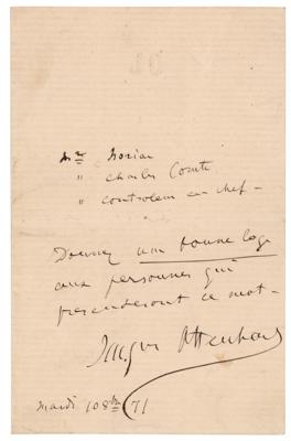 Lot #648 Jacques Offenbach (2) Items: Autograph Letter Signed and Autograph Musical Quotation - Image 2