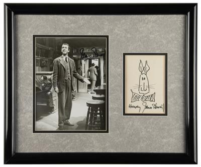 Lot #944 James Stewart (2) Items - Signed Photograph and Original Sketch - Image 1