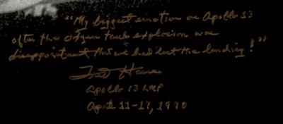 Lot #421 Fred Haise Signed Oversized Photograph - Image 2
