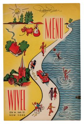 Lot #968 Dizzy Dean Signed Menu - Image 1