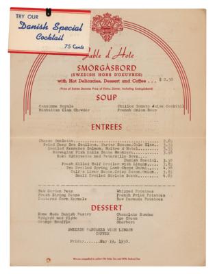 Lot #968 Dizzy Dean Signed Menu - Image 2