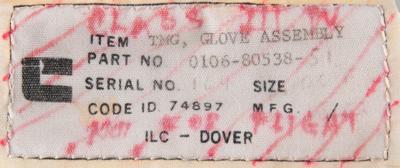 Lot #443 Space Shuttle 1000 Series EVA Glove TMG: Early 1000 series Space Shuttle glove TMG - Image 3