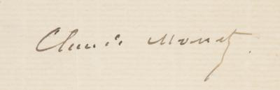 Lot #461 Claude Monet Autograph Letter Signed on the Return of 