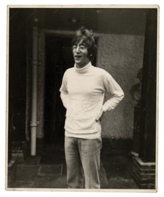 Lot #594 Beatles: John Lennon Signed Candid Photograph (1967) - Pictured at His Kenwood Home - Image 3