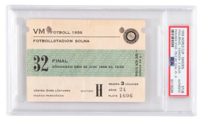 Lot #984 Pele: 1958 FIFA World Cup Ticket Stub - Brazil 5, Sweden 2 - Image 1