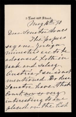 Lot #57 Julia Dent Grant Autograph Letter Signed on Her Son's Austrian Ambassadorship - Image 1