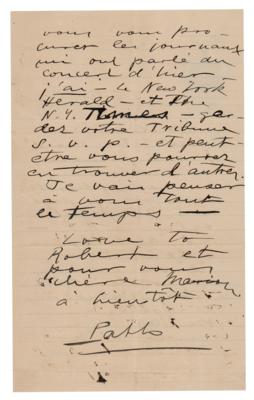 Lot #621 Pablo Casals Autograph Letter Signed - Image 2