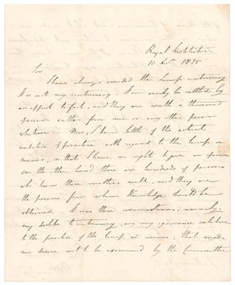 Lot #150 Michael Faraday Autograph Letter Signed on Davy Safety Lamp Controversy - Image 1