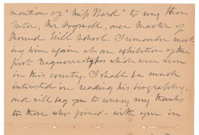 Lot #559 Julia Ward Howe Autograph Letter Signed on Daguerreotype's Introduction to America - Image 3
