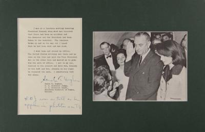 Lot #225 Kennedy Assassination: Sarah T. Hughes Signed Typed Statement - Image 1