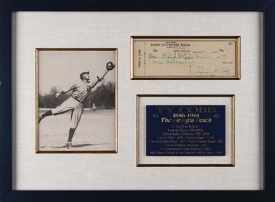 Lot #967 Ty Cobb Signed Check - Image 1