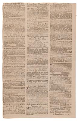 Lot #278 Paul Revere: Boston Gazette and Country Journal (February 25, 1771) - Image 3