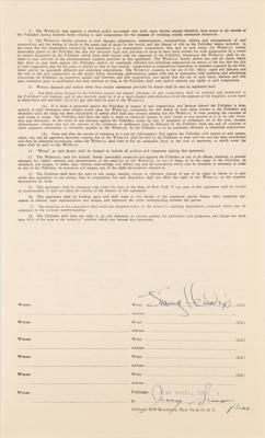 Lot #600 Jimi Hendrix Very Early 1966 Music Contract for 'I Aint Taking Care of No Business' ? Signed as 'Jimmy Hendrix' - Image 2