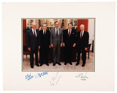Lot #36 Four Presidents Signed Photograph - George Bush, Jimmy Carter, Gerald Ford, and Richard Nixon - Image 1