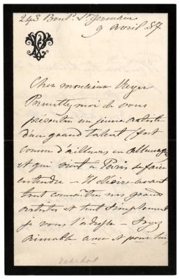 Lot #674 Pauline Viardot Autograph Letter Signed - Image 1