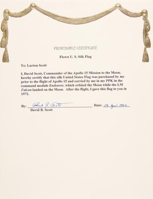 Lot #384 Apollo 15 Flown American Flag - From the Collection of Dave Scott - Image 5