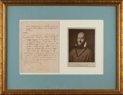 Lot #136 Francis de Sales Autograph Note Signed - Extremely Rare - Image 1