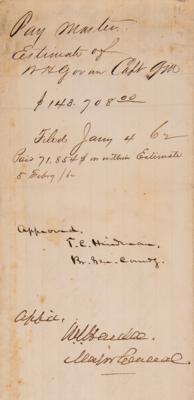 Lot #333 William J. Hardee and Thomas C. Hindman Endorsed Confederate Quarterly Payment Document for the Army of Central Kentucky - Image 1