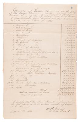 Lot #333 William J. Hardee and Thomas C. Hindman Endorsed Confederate Quarterly Payment Document for the Army of Central Kentucky - Image 2