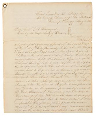 Lot #318 Battle of Bull Run: Contemporary Manuscript Report Signed by Robert H. Chilton - Image 1