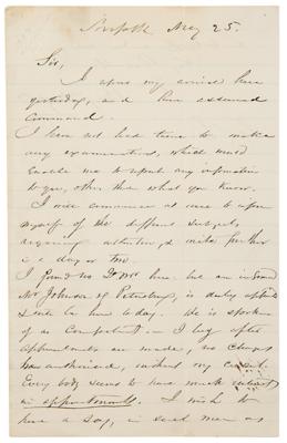 Lot #310 Robert E. Lee Civil War-Dated Autograph Endorsement Signed on ALS by Benjamin Huger - Image 2