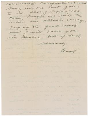 Lot #313 Omar Bradley WWII-Dated Autograph Letter Signed: 