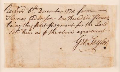Lot #115 George Taylor Autograph Document Signed - Extremely Rare - Image 1