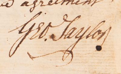 Lot #115 George Taylor Autograph Document Signed - Extremely Rare - Image 2