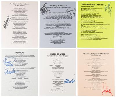 Lot #761 Songwriters (14) Signed Souvenir Lyrics Sheets - Image 1