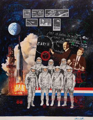 Lot #401 Chris Calle Original 'Mercury 7' Artwork - Image 1
