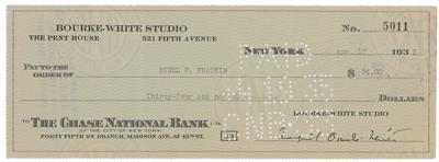 Lot #472 Margaret Bourke-White Signed Check - Image 1