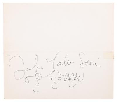 Lot #592 Beatles: John Lennon Signed 1978 Family Christmas Card with (3) Original Sketches - Image 2