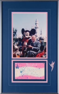 Lot #504 Walt Disney Signature on Disneyland 'Tinker Bell' Card - Image 1