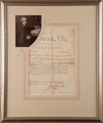 Lot #113 John Hancock Document Signed as Governor of Massachusetts (1784), Appointing a First Lieutenant - Image 1