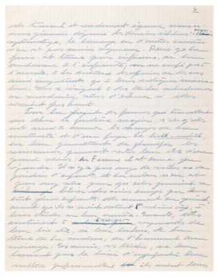 Lot #512 Simone de Beauvoir Handwritten Manuscript on Valentina Tereshkova and the Advancement of Women - Image 8