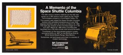 Lot #7303 STS-3 Space Shuttle Columbia Thermal Insulation Souvenir - Image 1